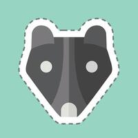Sticker line cut Weasel. related to Animals symbol. simple design editable vector