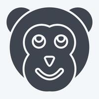 Icon Monkey. related to Animals symbol. glyph style. simple design editable vector