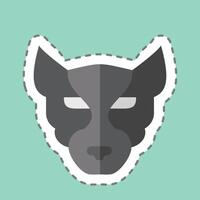 Sticker line cut Panther. related to Animals symbol. simple design editable vector