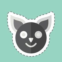 Sticker line cut Quoll. related to Animals symbol. simple design editable vector