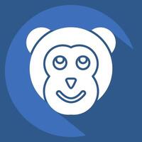 Icon Monkey. related to Animals symbol. long shadow style. simple design editable vector