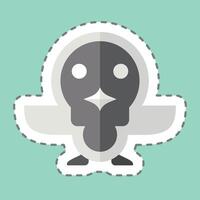 Sticker line cut Penguin. related to Animals symbol. simple design editable vector