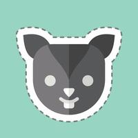 Sticker line cut Xerus. related to Animals symbol. simple design editable vector