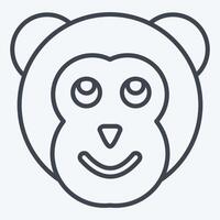 Icon Monkey. related to Animals symbol. line style. simple design editable vector