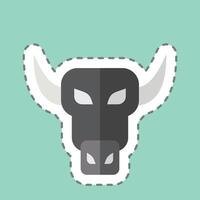 16-2.epsSticker line cut Yak. related to Animals symbol. simple design editable vector