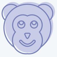 Icon Monkey. related to Animals symbol. two tone style. simple design editable vector