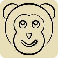 Icon Monkey. related to Animals symbol. glyph style. simple design editable vector