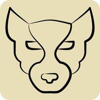 Icon Panther. related to Animals symbol. hand drawn style. simple design editable vector