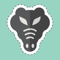 Sticker line cut Crocodile. related to Animals symbol. simple design editable vector