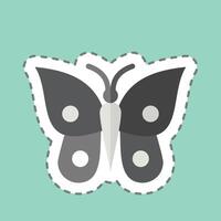 Sticker line cut Butterfly. related to Animals symbol. simple design editable vector