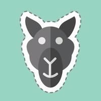 Sticker line cut Camel. related to Animals symbol. simple design editable vector