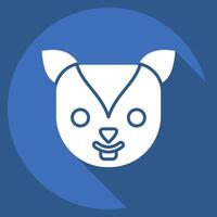 Icon Xerus. related to Animals symbol. long shadow style. simple design editable vector