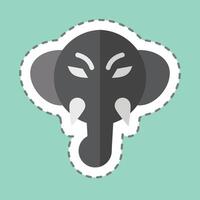 Sticker line cut Elephant. related to Animals symbol. simple design editable vector