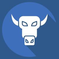Icon Yak. related to Animals symbol. long shadow style. simple design editable vector