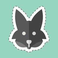Sticker line cut Fox. related to Animals symbol. simple design editable vector