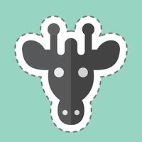 Sticker line cut Giraffe. related to Animals symbol. simple design editable vector