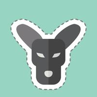 Sticker line cut Kangaro. related to Animals symbol. simple design editable vector