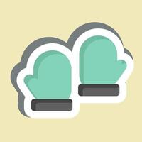 Sticker Gloves. related to Fashion symbol. simple design editable vector