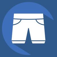 Icon Shorts. related to Fashion symbol. long shadow style. simple design editable vector