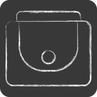Icon Female Wallet. related to Fashion symbol. chalk Style. simple design editable vector