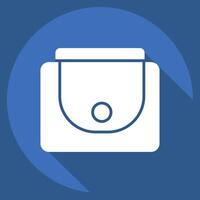 Icon Female Wallet. related to Fashion symbol. long shadow style. simple design editable vector