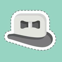 Sticker line cut Hat. related to Fashion symbol. simple design editable vector