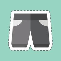 Sticker line cut Shorts. related to Fashion symbol. simple design editable vector