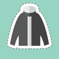 Sticker line cut Zip Hoody. related to Fashion symbol. simple design editable vector