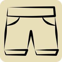 Icon Shorts. related to Fashion symbol. hand drawn style. simple design editable vector
