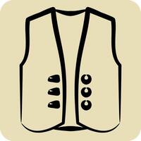 Icon West Coart. related to Fashion symbol. hand drawn style. simple design editable vector
