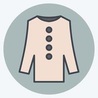 Icon Long Shirt. related to Fashion symbol. color mate style. simple design editable vector