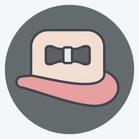 Icon Hat. related to Fashion symbol. color mate style. simple design editable vector