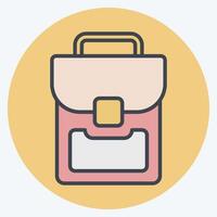 Icon Bag Pack. related to Fashion symbol. color mate style. simple design editable vector