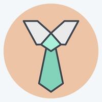 Icon Tie. related to Fashion symbol. color mate style. simple design editable vector