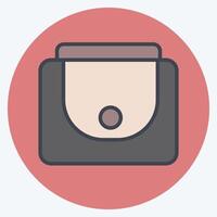 Icon Female Wallet. related to Fashion symbol. color mate style. simple design editable vector