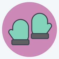 Icon Gloves. related to Fashion symbol. color mate style. simple design editable vector