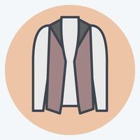 Icon Jacket. related to Fashion symbol. color mate style. simple design editable vector