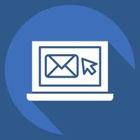 Icon E-Mail. related to Media and Advertising symbol. long shadow style. editable vector