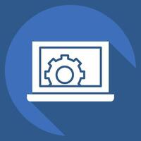 Icon Web Development. related to Media and Advertising symbol. long shadow style vector