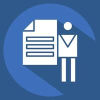 Icon Client Brief. related to Media and Advertising symbol. long shadow style. editable vector