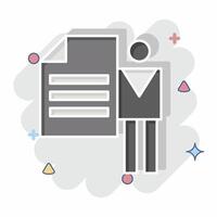 Icon Client Brief. related to Media and Advertising symbol. comic style. editable vector