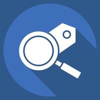 Icon Seo Tags Optimization. related to Media and Advertising symbol. long shadow style vector