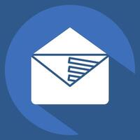 Icon E Mail Marketing. related to Media and Advertising symbol. long shadow style. editable vector