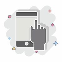 Icon Mobile Apss. related to Media and Advertising symbol. comic style. editable vector