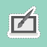 Sticker line cut Web Design. related to Media and Advertising symbol. editable vector