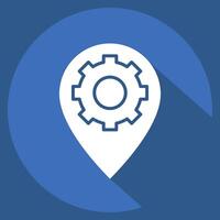 Icon Places Optimization. related to Media and Advertising symbol. long shadow style vector