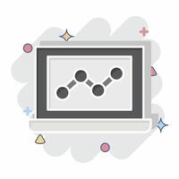 Icon Web Analytics. related to Media and Advertising symbol. comic style. editable vector