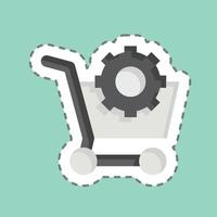 Sticker line cut E Commerce Optimization. related to Media and Advertising symbol vector
