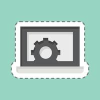 Sticker line cut Web Development. related to Media and Advertising symbol vector