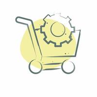 Icon E Commerce Optimization. related to Media and Advertising symbol. Color Spot Style vector